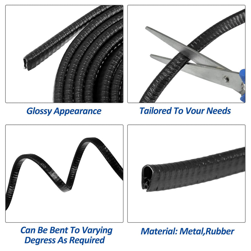 33Ft Car Door Edge Guards - Black Universal Fit Door Edge Protector, Rubber U Shape Automotive Door Trim Molding for Sedans Trucks SUV ATV - No Glue Required (Black, 33FT)