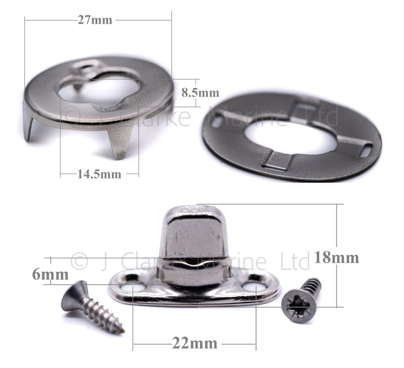 Turnbutton fastener 6mm kit with cutting tool Eyelet, bases, screws for boat canopy canvas cover twist fastener (10) 10