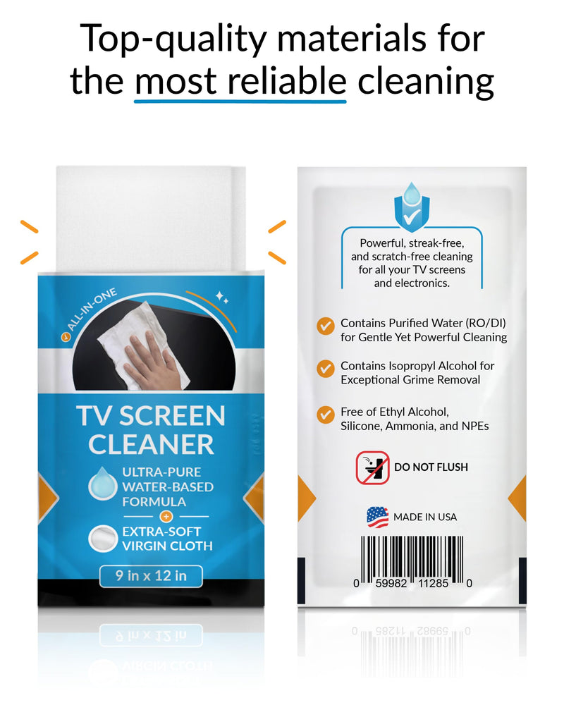 iCloth for Electronics | Monitor Cleaner and TV Screen Cleaner Wipes: Individually Sealed specially formulated alcohol wipes Easily Lifts Oil, Grease, Fingerprints, Makeup - Use as TV Screen Cleaner