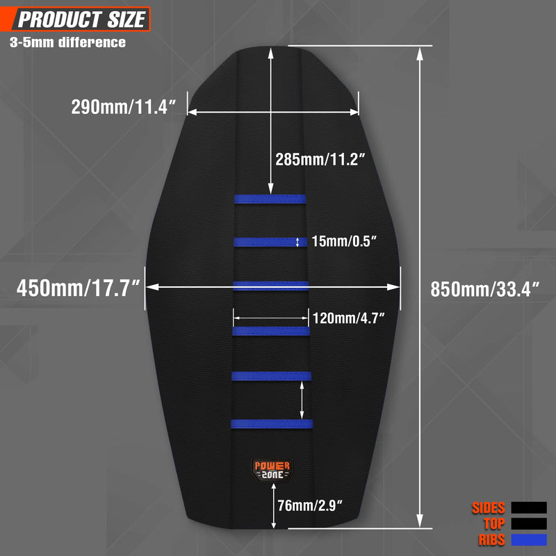 Universial Dirt Bike Seat Cover - Soft Ribbed Rubber Seat Covers for Motorcross Enduro Blue