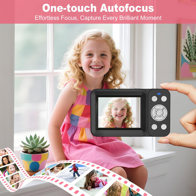 Digital Camera, 4K 64MP, 18X Zoom, Point and Shoot Digital Camera with 64GB TF Card & 2 Batteries, Portable Rechargeable Small Camera for Kids Teens Adult, Black