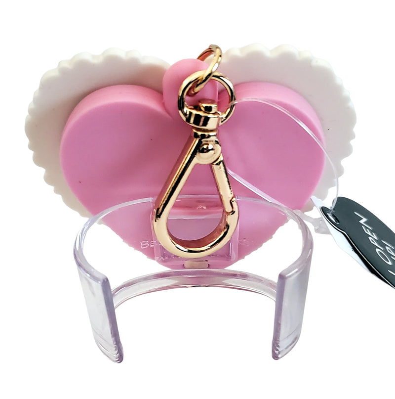 Bath and Body Works I Deserve Chocolate Pink Heart Box with Lace Pocketbac Hand Sanitizer Holder