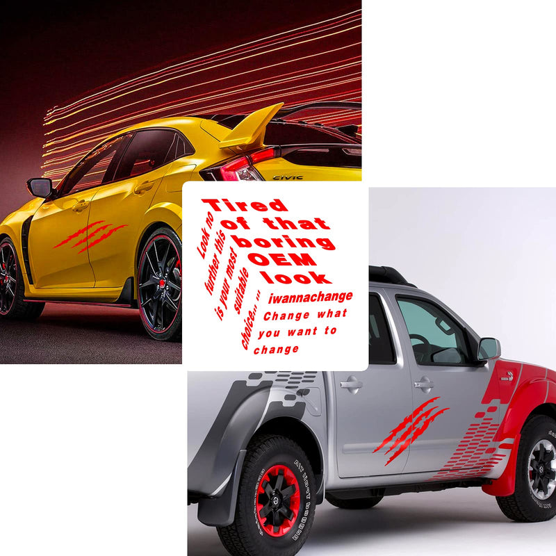 2pcs Monster Claw Marks Headlight Car Sticker Stripes Scratch Decal Vinyl for Sports Cars SUV Pickup Truck Window Motorcycles ect (Red) Red