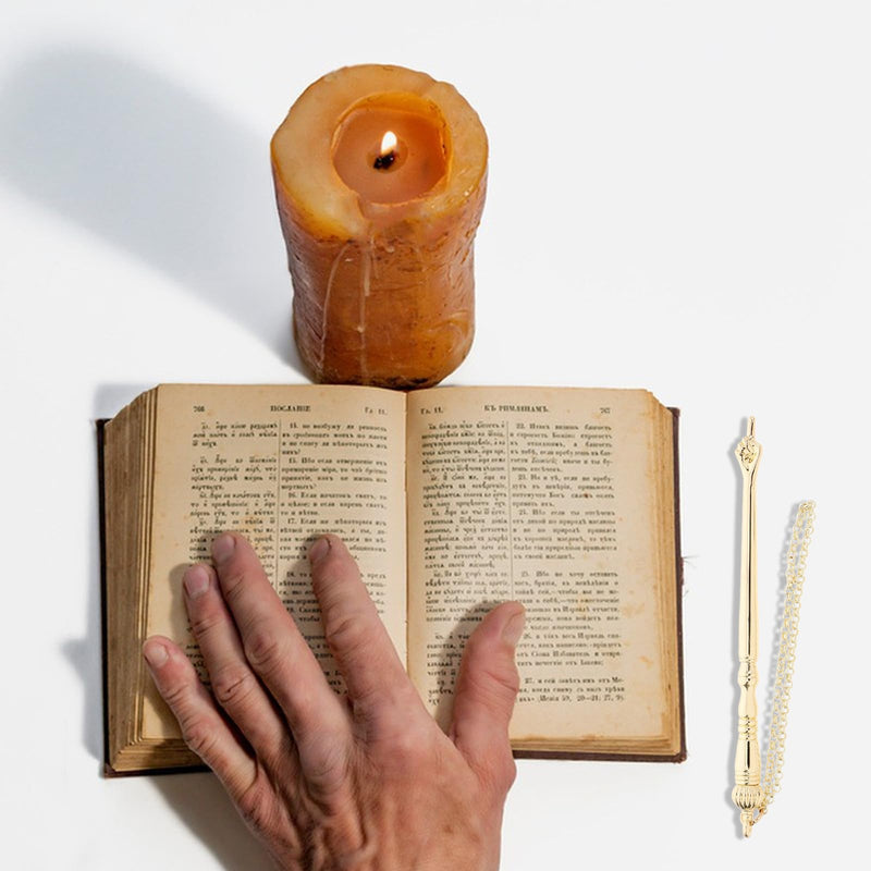 SAFIGLE Jewish Present Bible Reading Pointer Tool：Golden Metal Finger Pointer for Accurate Scripture Reading, Ergonomic Design for Comfortable Use in Home, Church, School, or Travel Golden Onion Top