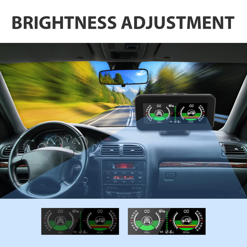 Digital Car Inclinometer Level Tilt Gauge Dual Mode, DC 5V-30V Automotive Slope Meter Clinometer Offroad with Built-in Multi-axis Gyroscope M50