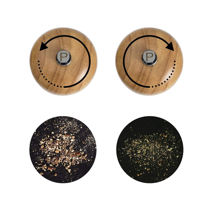 Pepper Mill, Pepper Grinder with Adjustable Ceramic Grinder, Rubber Wood, Height 30 cm / 12 inch