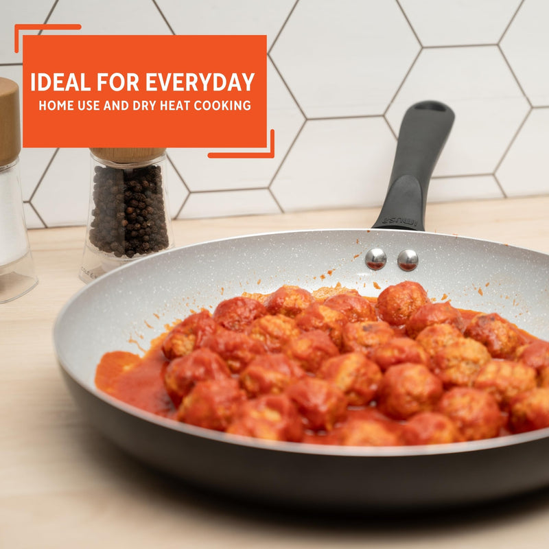 IMUSA 12" Premier Ceramic Nonstick Fry Pan with Cool Touch Handle, Matte Black 12 Inches