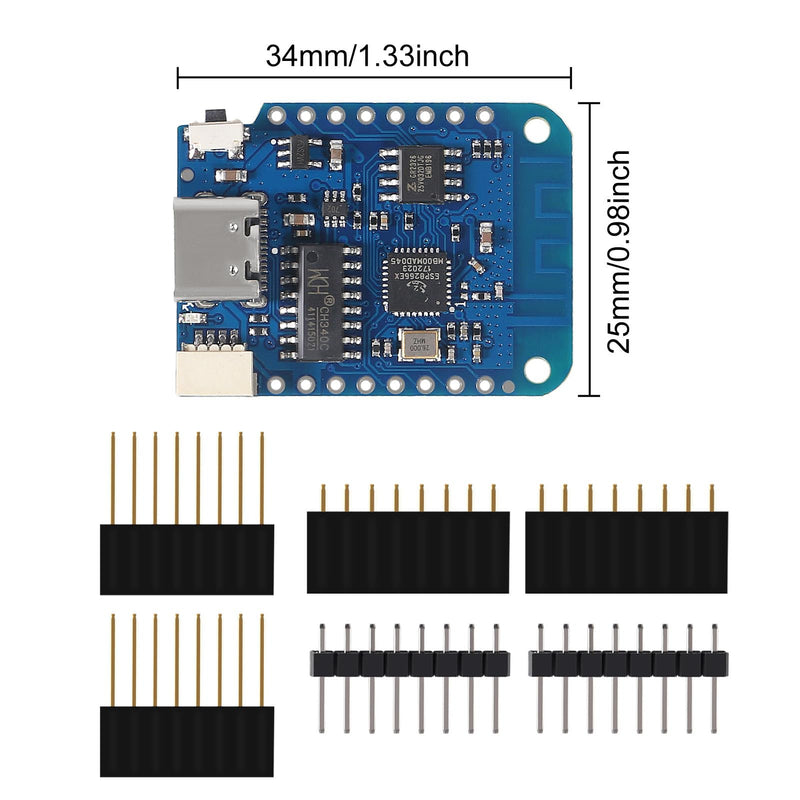 10pcs WeMos D1 Mini V4.0.0 Type-C USB WiFi Internet of Things Board Based ESP8266 4MB Compatible with Arduino MicroPython Nodemcu (V4.0.0 Type-C) 10pcs V4.0.0 Type-C