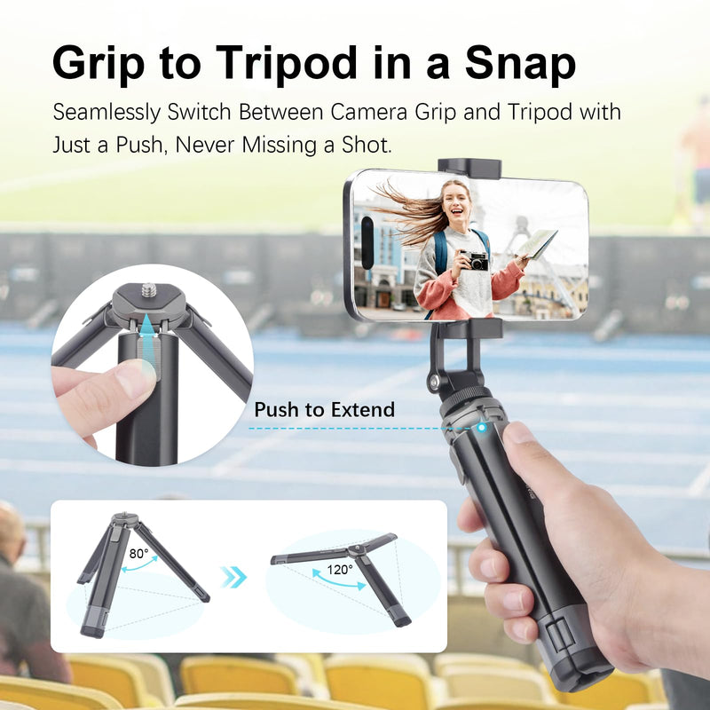 Mini Camera Tripod Kit, All Aluminum Desk Tripod with 360° Phone Holder for DSLR/Action Camera/Cellphone, Phone Tripod Stand Selfie Stick for Video Recording/Vlogging, Max Load 11lbs (SY027)