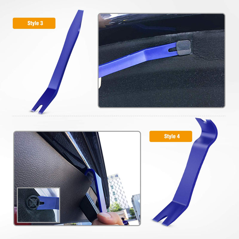 GOOACC 5PCS Auto Trim Removal Tool Kit No-Scratch Pry Tool Kit for Car Door Clip Panel & Audio Dashboard Dismantle -5PCS Blue