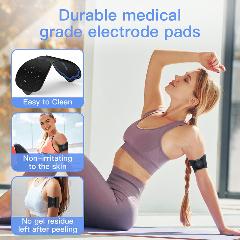 Wireless TENS Unit Electrode Pads Combo Set – 8-Pack Multi-Size Electrodes, Reusable & Latex-Free Replacement Pads for Wireless TENS Units, 3.5mm Snap Connectors (for Multi-Site Pain Relief) Blue