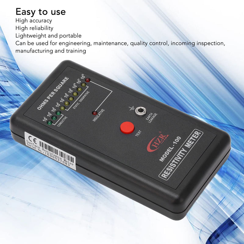 Digital Static Electricity Tester - Precise Measuring Instrument Electrostatic Analyzer Self Calibration Resistivity Tester