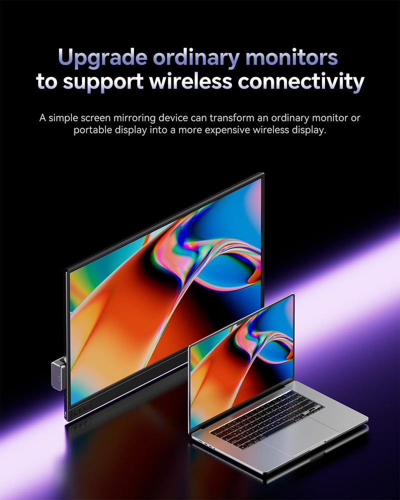 AOOSTAR Wireless HDMI Transmitter and Receiver, 328FT/100M Low-Latency, Dual-Band 5.8+2.4G, 4K Decode 1080P, AirPlay Direct & Miracast Receiver for iPhone, Android, Windows, Mac, TV, Projector