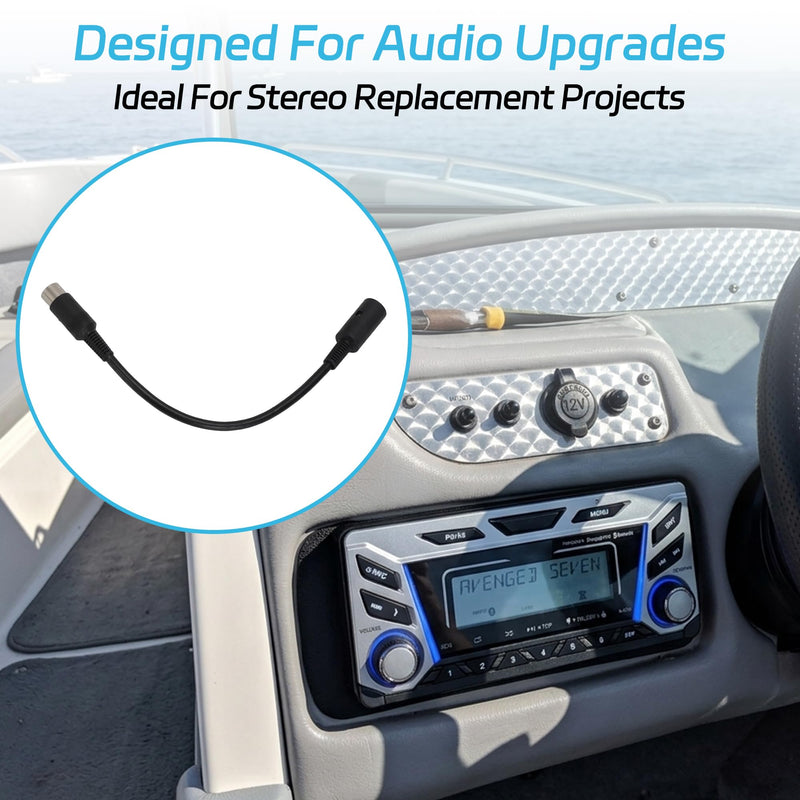 Marine Stereo Remote Adapter Cable, 8-Pin to 6-Pin for Marine Radios | Compatible with for Clarion CCUMRA1 applications. Connects 2009+ 8-pin marine stereos to earlier 6-pin wired remote controls