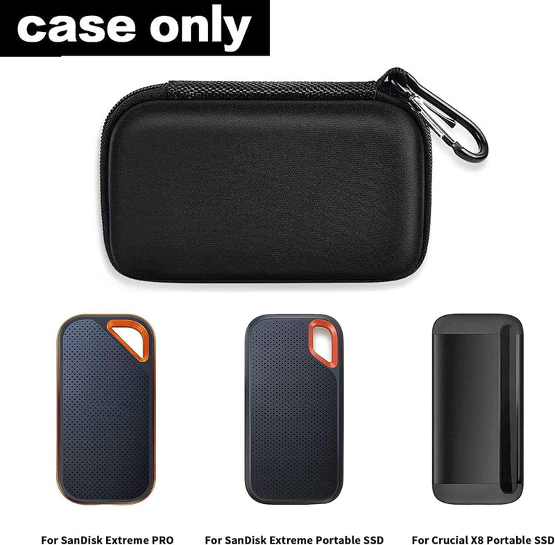 2 Hard Case for Sandisk 500GB/1TB/2TB/4TB and PRO 500GB/1TB/2TB/4TB Portable External SSD