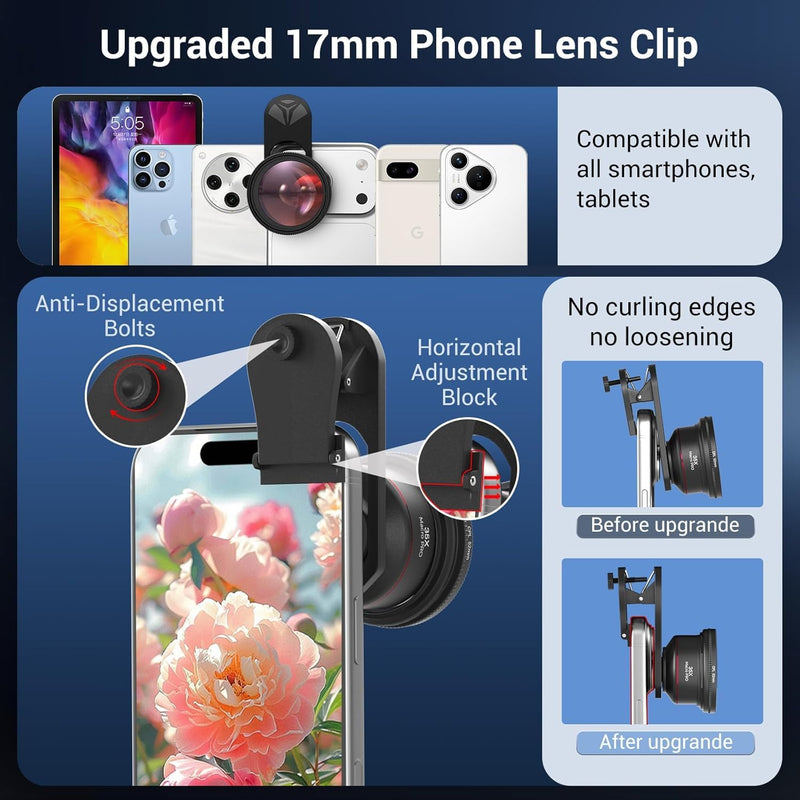 35X Macro Lens Kit for Smartphone with CPL Filter, HD Magnifier Photography Lens with Universal Lens Clip, Phone Camera Lens Attachment for iPhone 17/16/15/12/11 Samsung & Android Phone