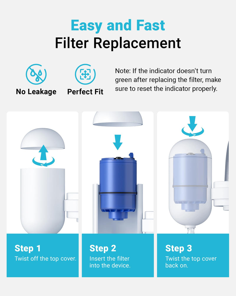AQUA CREST Faucet Filter Replacement for All PUR®Plus Water Filter Replacement, PUR® Filter Replacement RF-9999®, NSF 42 Certified, 9-Month, 1800-Gallon, 6 Pack Standard-Blue