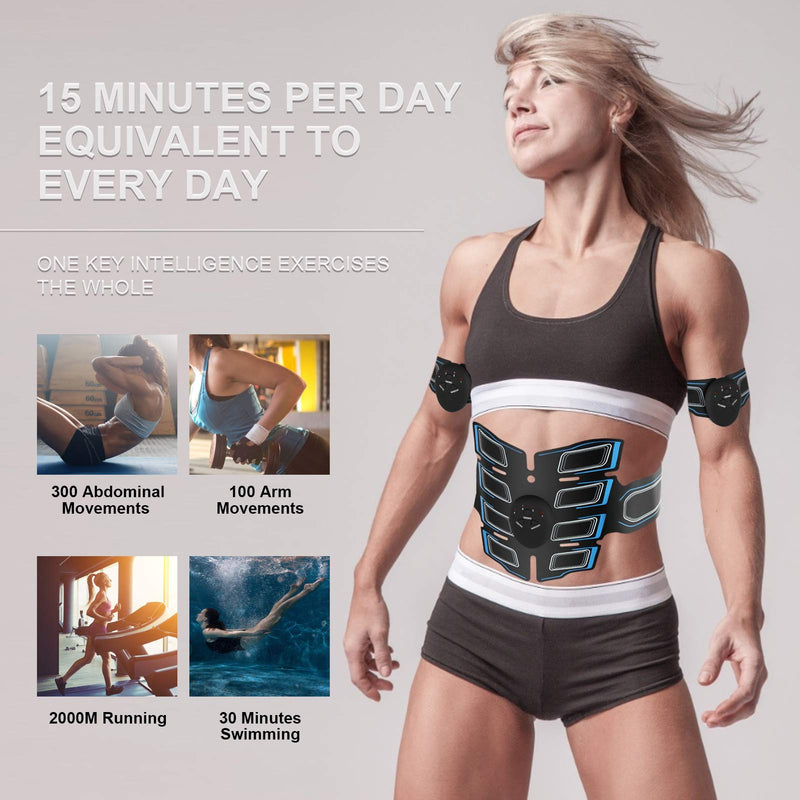 Fitness Belt Abs Stimulator Muscle Training Fitness Workout Equipment Ab Core Toner Belt for Abdominal/Arm/Leg for Home Use Blue-01