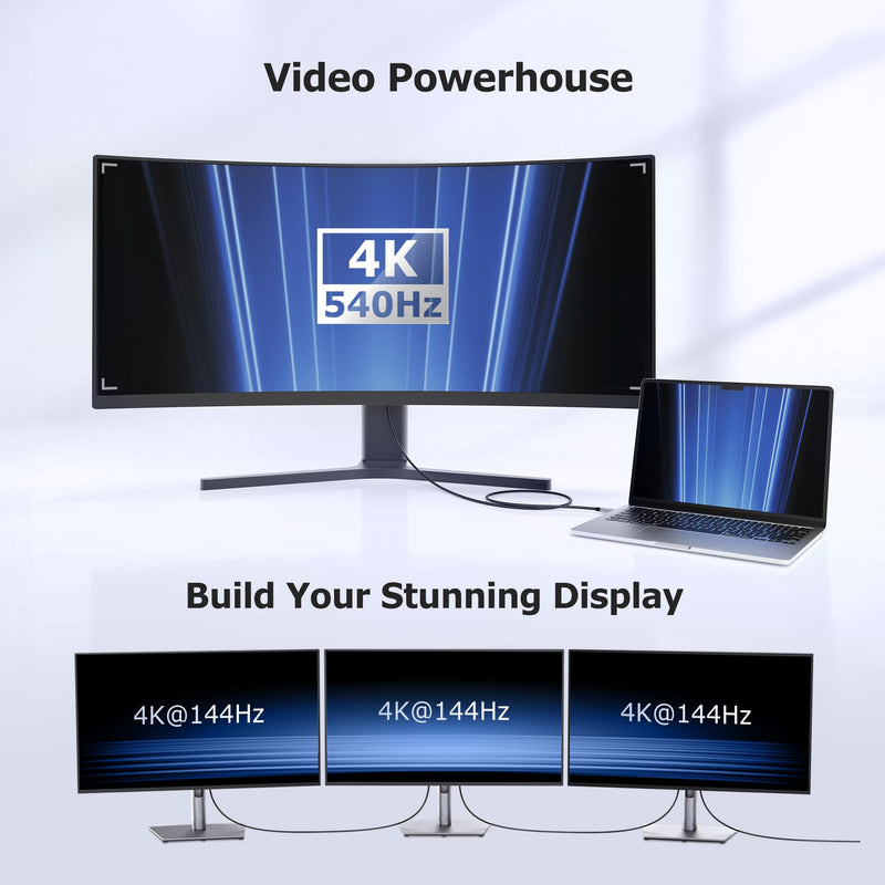 Cable Matters [Intel Certified] 80Gbps Premium Braided Thunderbolt 5 Cable with up to 120Gbps Bandwidth Boost and 240W Charging in Black - 1m / 3.3ft, Compatible with Thunderbolt 4/3, USB4, and USB-C 3.3 Feet