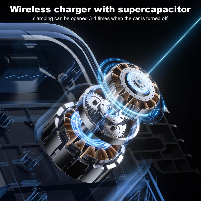 Wireless Car Charger Car Cup Phone Holder 15W Fast Charging Auto Clamping | Car Charger Dual Port PD&QC3.0 for iPhone16/15/14/13/12/11 Pro Max Xs, Samsung Galaxy S24 Ultra S23 S22 S21 S20 WX33