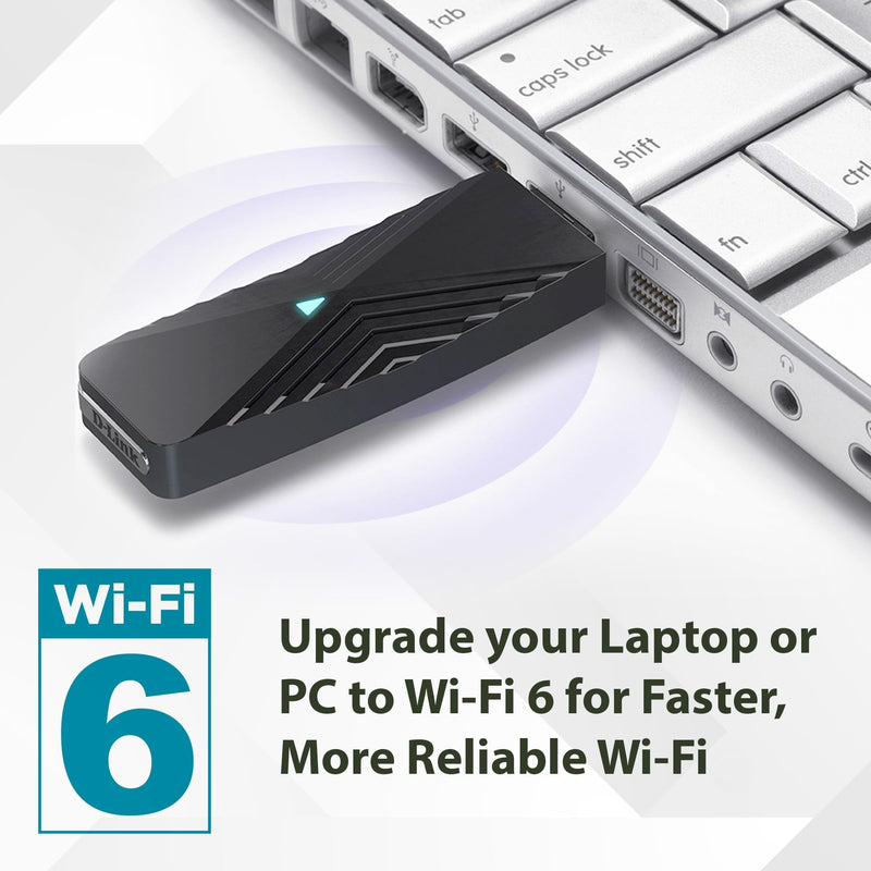 D-Link USB WiFi 6 Adapter AX1800 USB 3.0 Dual Band Long Range MU-MIMO Wireless Internet Network for Desktop PC Laptop Windows (DWA-X1850-B1) Black AX1800 USB Adapter (New)