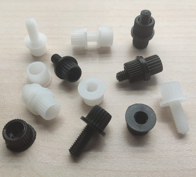 Nylon License Plate Screws, Bolts and Nuts for Frame, Plastic Fasteners Kit for Motorcycle Bike, Holder Bolt (Black and White) 8 pairs of nylon license plate cover screws