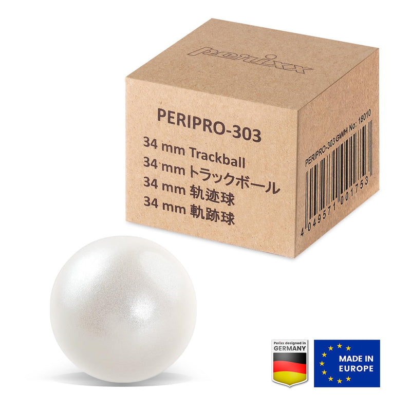 Perixx PERIPRO-303 GWH Small Trackball - 1.34 Inches Replacement Ball for PERIMICE and M570 - Glossy White