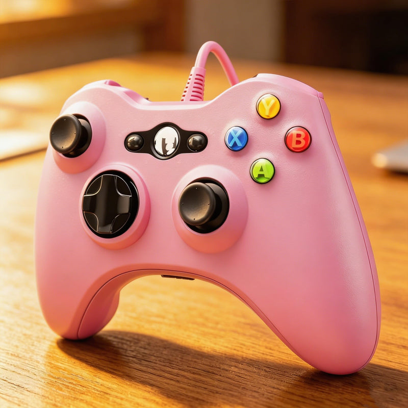 Replacement for Xbox 360 Controller, Wireless Controllers Gamepad Upgraded Joystick Compatible with 360 & Slim, Windows 11/10/8/7 PC Controller, Pink