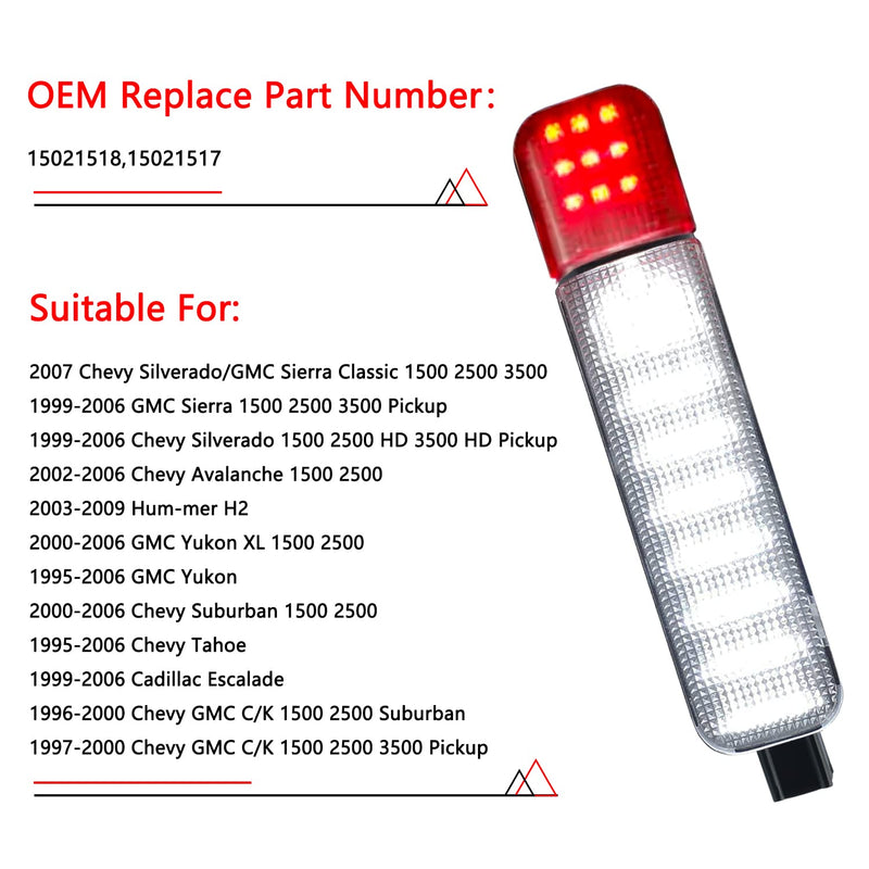 Led Doors Light Courtesy Lights Compatible with Chevy Silverado GMC C/K,Sierra 1500 2500 3500, Suburban, Avalanche, Hum-mer H2 Yukon Car Interior Doors Panel Lighting RED&WHITE