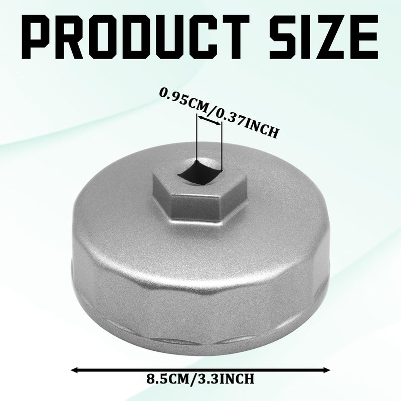 Oil Filter Wrench, Heavy Duty 74mm 14 Flutes Oil Filter Cap Wrenches Removal Tool Compatible with Mercedes Benz, Audi, VW, Porsche, Audi, Mazda, Sprinter Select Mobil1, Bosch, Mahle Silver