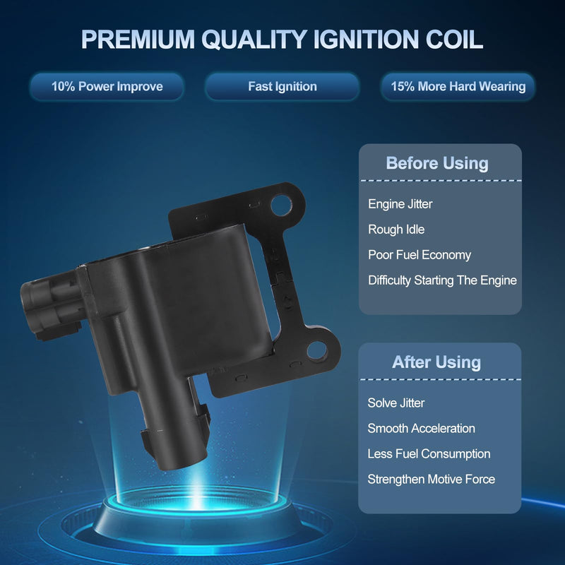 Ignition Coil Pack Compatible with Toyota 1997-1998 4Runner 1999-2000 Camry 1999-2000 for RAV4 Solara 1997-2000 Tacoma 2.0L 2.2L L4 Replace ‎UF180 UF181 9091902218 9091902220 Set of 2 UF180 2pcs