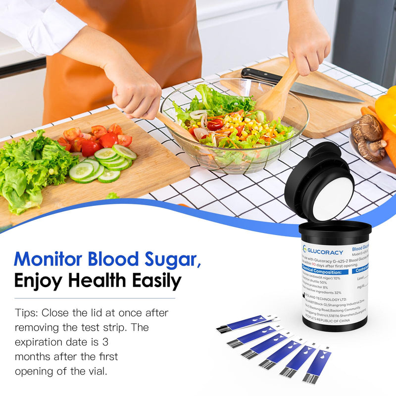 Glucoracy G-425-2/G-425 Blood Glucose Test Strips, 100 Glucose Strips