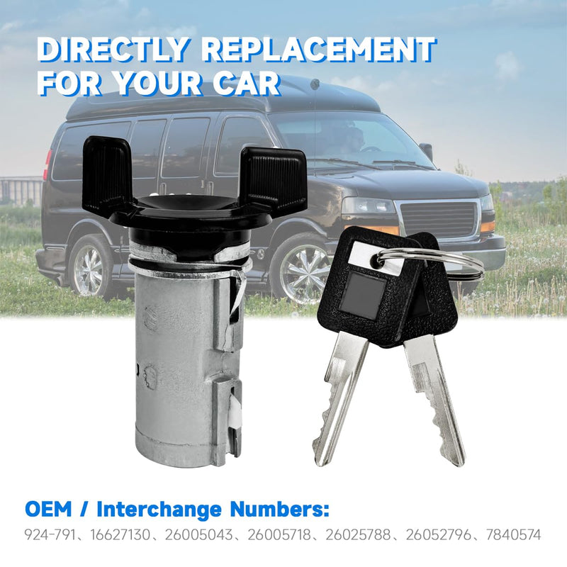 924-791 Ignition Switch Lock Cylinder with Keys Fit for GMC 1500 / Sonoma 1991-1994 / Yukon 1994, Chevy 2500 / S10 1982-1994, Buick, Cadillac, Oldsmobile, Pontiac, Replaces 4H1018, US-117LT