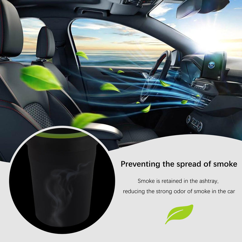 Smokeless Ashtray,Portable Car Ashtrays for Cup Holder Smell Proof,Multifunctional Ashtray with Lid Smell Proof for Ccar Truck SUV Keep Car Interior Accessories Tidy (Black) Black