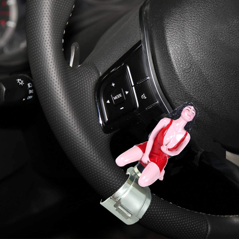 Steering Wheel Knob Spinner Beauty Suicide Turning Driving Power Handle Universal Fit Most Vehicles Cars Trucks Tractors Mowers Forklifts Boat Golf Carts (Red) red