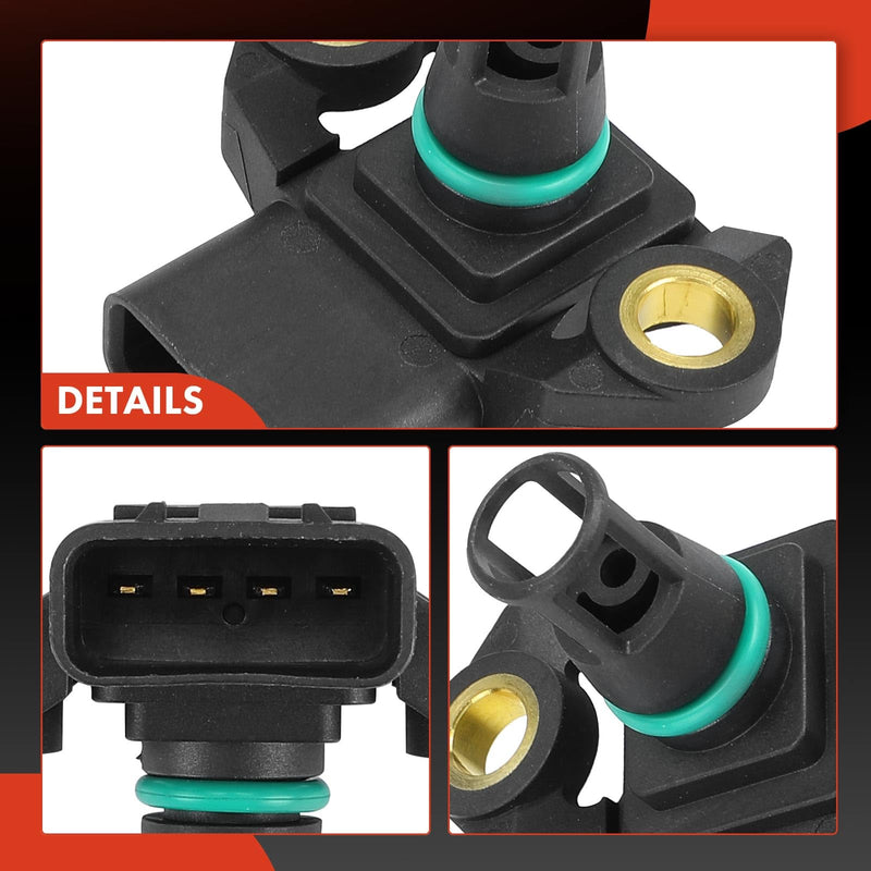 A-Premium Manifold Pressure (MAP) Sensor [4 Pins] Compatible with Toyota Prius, Highlander, Tundra, Sequoia & Lexus GX460, CT200h, GS200t, GS300, GS350, GS450h, LC500, LS500, RX350, RX350L, RX450h