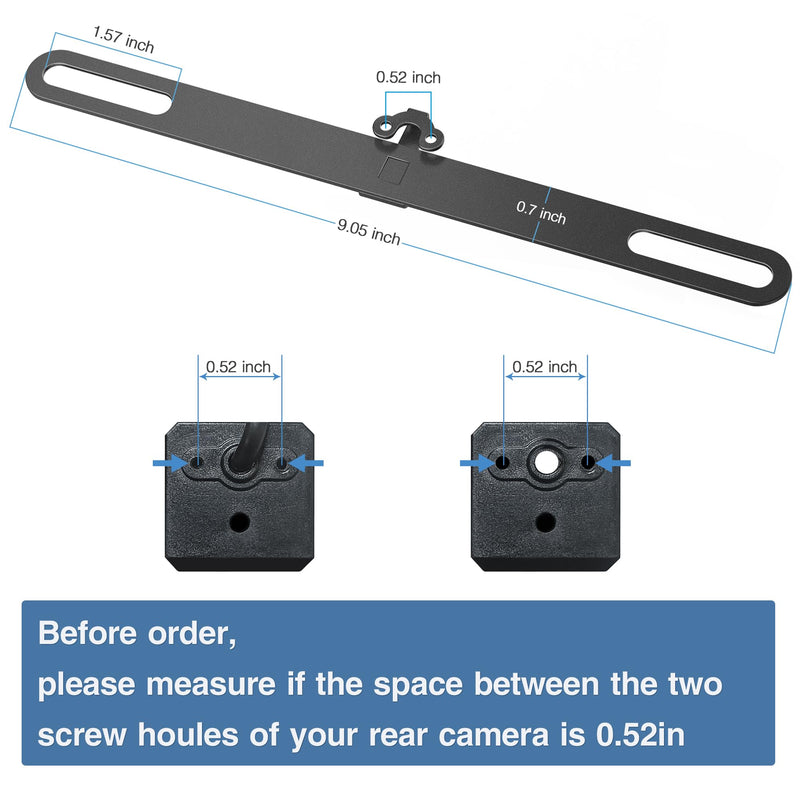 Stainless Back Up Camera License Plate Mount,Universal License Plate Camera Mount for Mirror Camera,Backup Camera Mounting Bracket,Rear Cam Backup Camera Mount,Dash Cam License Plate Mount