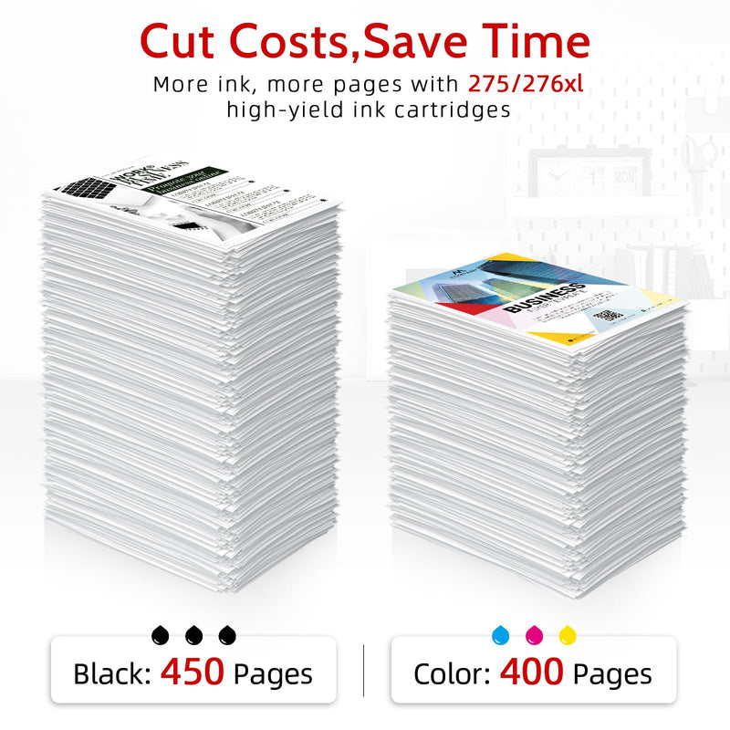 PG-275XL CL-276XL Replacement for Canon 275 and 276 Ink Cartridges Compatible for Canon Ink 275 and 276 275XL 276XL fit for PIXMA TS3722 TR4720 TS3700 TS3522 TR4700 TS3500 TS3520 TS3720 TR4722 Printer