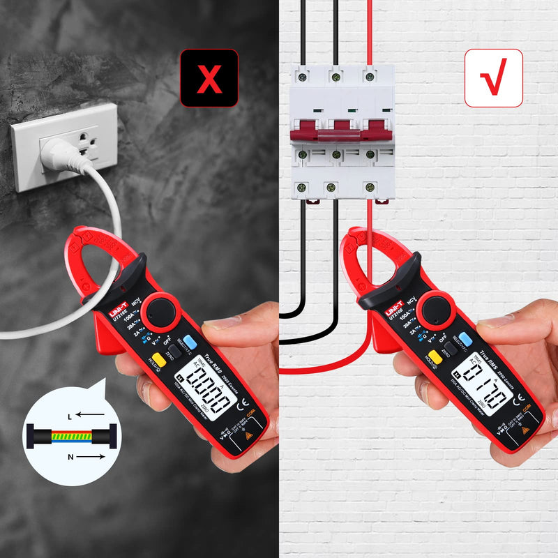 UNI-T UNI T UT210e Mini Digital Clamp Meter & Phillips Screwdriver, HVAC Tool AC DC Amp Clamp Meter Multimeter Tester Voltmeter Continuity Tester Capacitor Ohmmeter & Cross Screwdriver