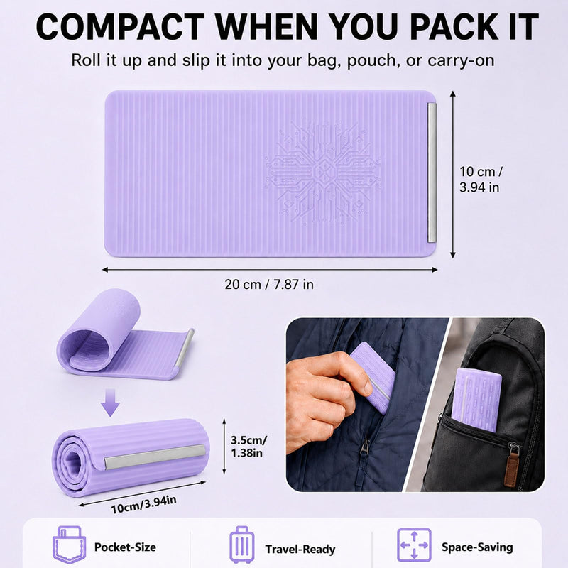 Airplane Phone Holder, Portable Travel Phone Stand, Lavender | Flexible Silicone Aluminum Core Airplane Phone Holder, Textured Non-Slip, Folded into Any Shape, for Bed,Treadmill,Seat Back Lavender-1PCS