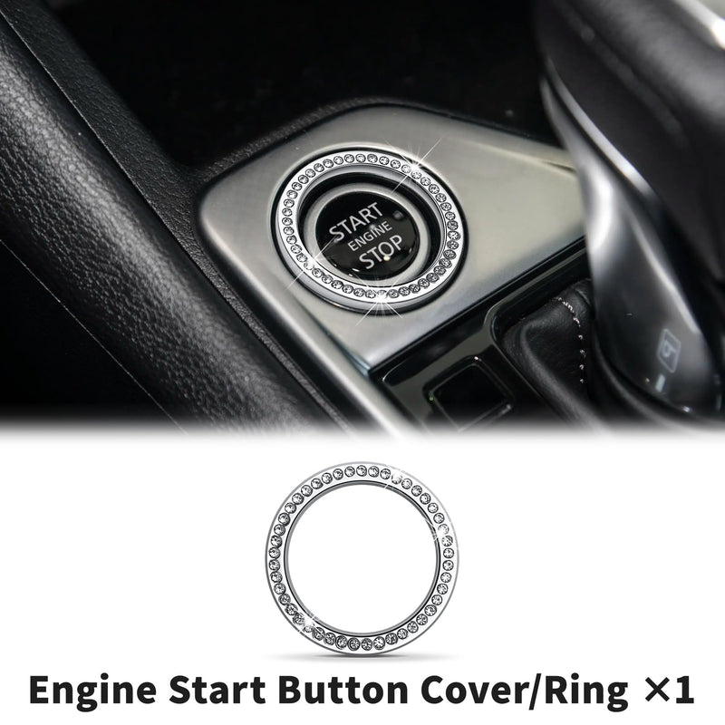 for Nissan Sentra Accessories 2020-2025, 11pcs Trim Set - Air Conditioning, Volume Tune Knob Covers, Air Vent Outlet Covers/Rings, Push Start Button Cover/Ring (Bling) BLING