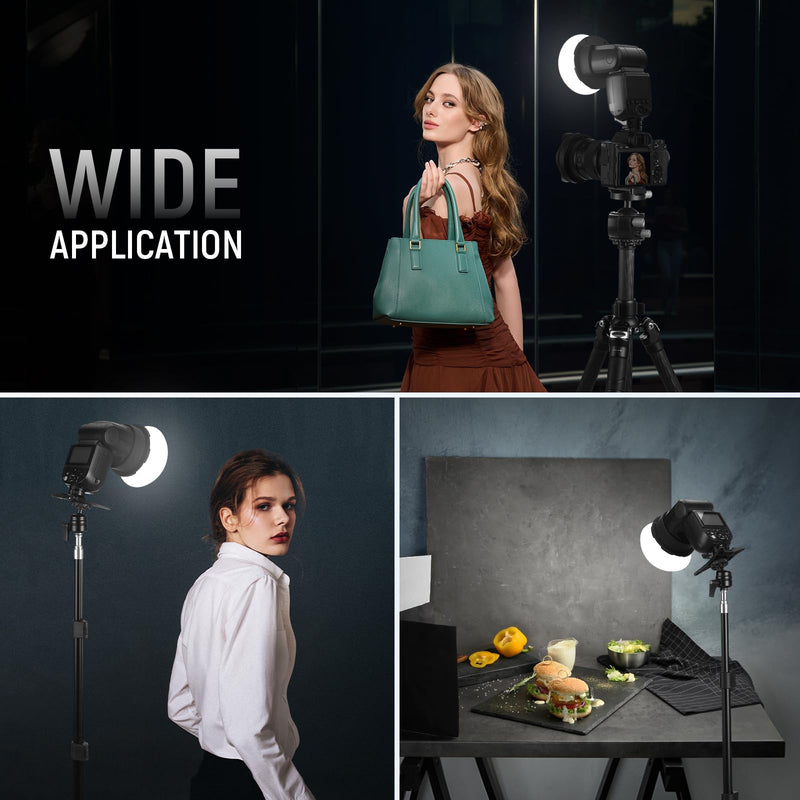 NEEWER CRS9 Silicone Flash Diffuser, Magnetic Light Modifier Shaper Softbox for NEEWER NW620 NW700 NW760 Z880 Z760 Square Head & Z1 Z2 Round Head Speedlite, Adapter Rings Sold Separately