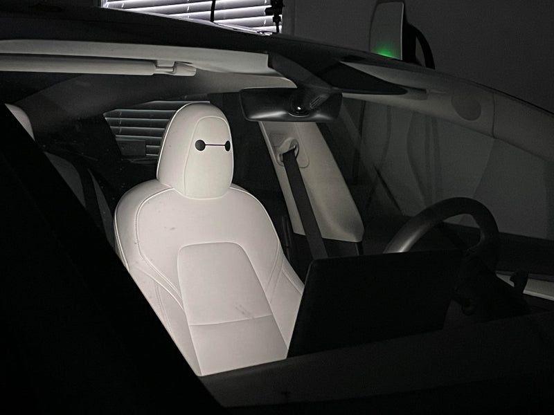 Tesla Seat Eye Decals - Set of 6 - Tesla seat Stickers - Model S 3 X Y - Baymax Big Hero 6 Inspired - Includes Transfer Tape - Compatable with Most VR Headsets.