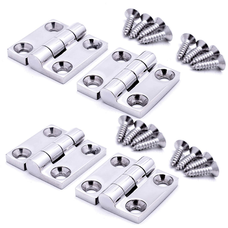 Boat Butt Hinges 316 Stainless Steel 1-1/2 Inch ×1-1/2 Inch,Heavy Duty Casting Solid Butt Hinges,Boat Hatch Hinge use for Boat Yacht,Pack of 4,Include Screws
