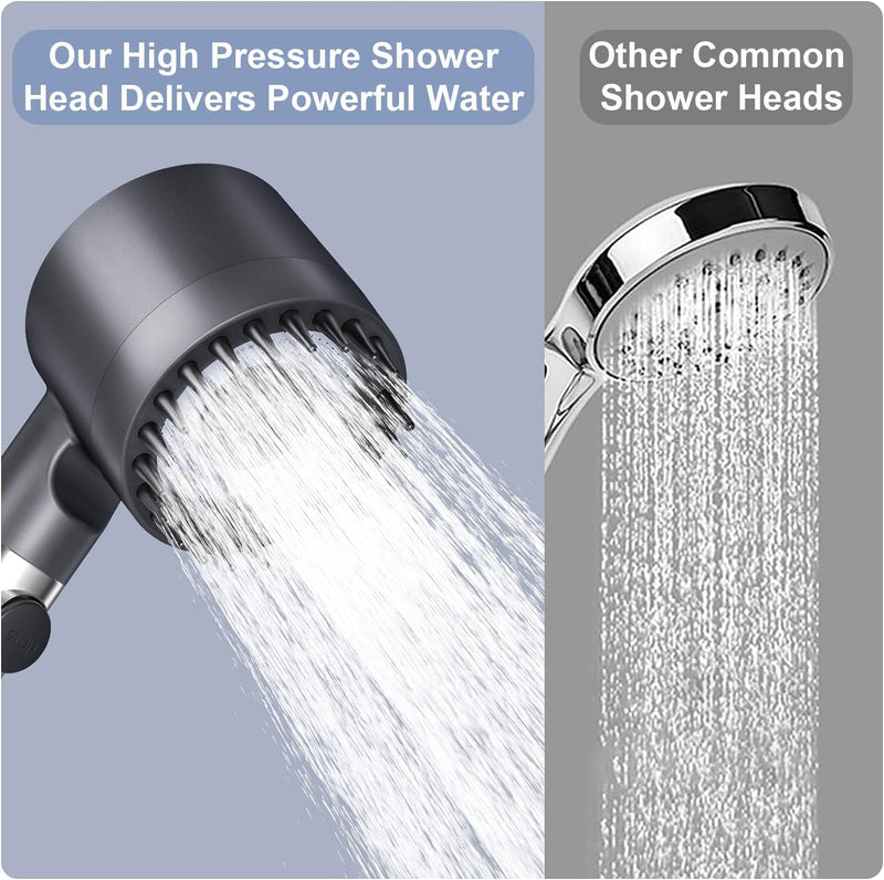 2026New year Filtered Shower, Portable Shower with 3 Spray Modes, Adjustable On/Off Shower Head, with 150cm/1.5m Hose, Suitable for Aquarium and Animal Bathing and Rinsing 4-piece set (Grey) Gray