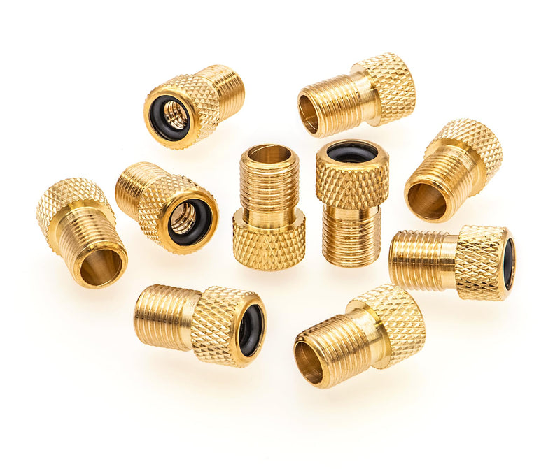 2PCS Brass Presta Valve Adapter, Convert Presta to Schrader Adaptor, Inflate Tire Using Standard Pump or Air Compressor for Bikes, 2 Pack Black Tire Valve Caps(Reticulated Grain Style) 2 pcs + 2 caps 2PCS Reticulated Grain Style + 2 Caps