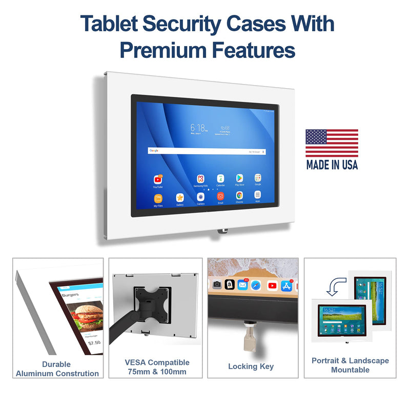 TABcare Locking Anti-Theft Metal Case for Samsung Galaxy TAB A7 10.4" Tablet for Kiosk, POS, Store, Show Display, Time Clock (TAB A7 10.4, Black)