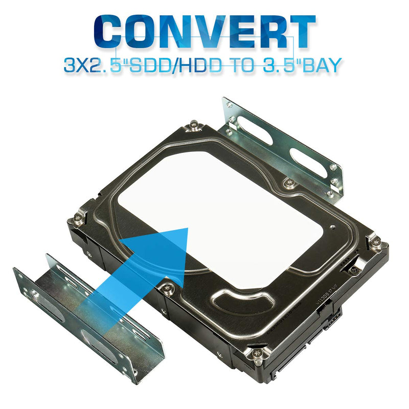 HDD Hard Drive Metal Mounting Bracket Adapter, Convert Any 3.5 in HDD Into One 5.25 in Drive Bay（1x3.5 to 5.25 in） 1x3.5 HDD/SSD to 5.25 Metal