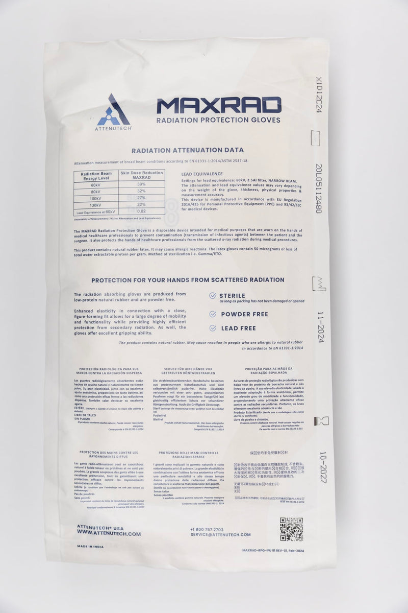 Radiation Reducing X-Ray Hand Cover - Sterile & Latex Free - for Radiation Interventional Medicine Safety 8.0