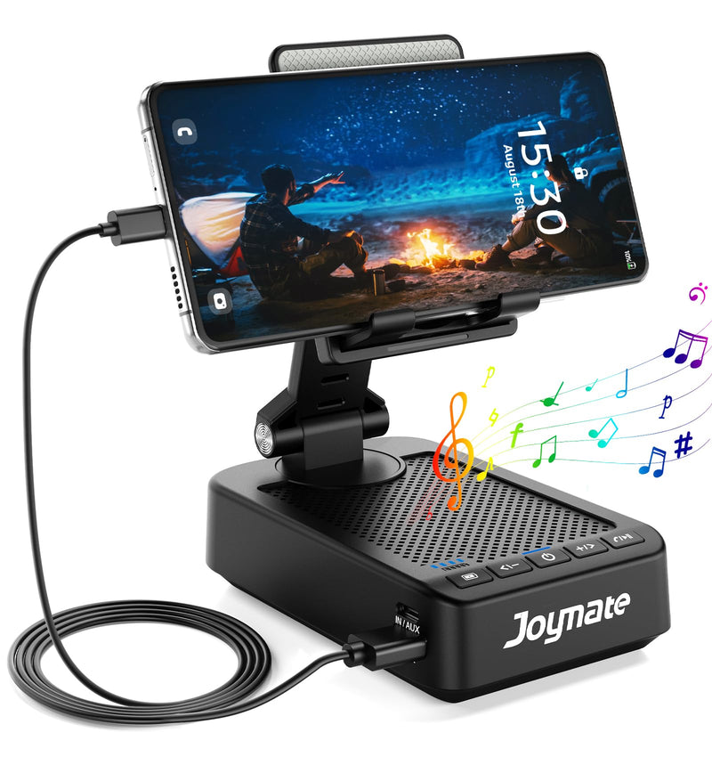 Phone Stand with Bluetooth Speaker - one with Alarm Clock and The Other with Charging Function